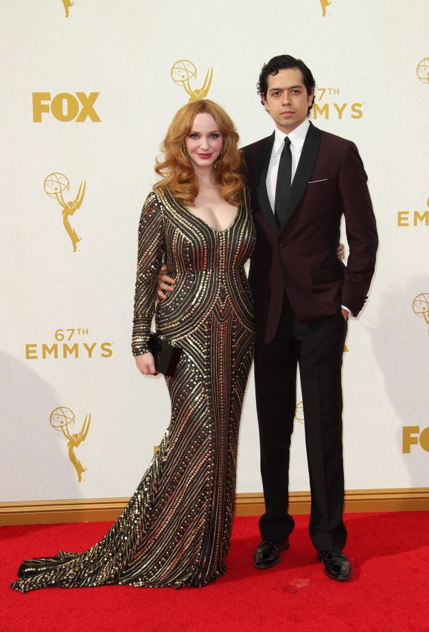 Christina Hendricks And Geoffrey Arend At The Emmy Awards, 2015
