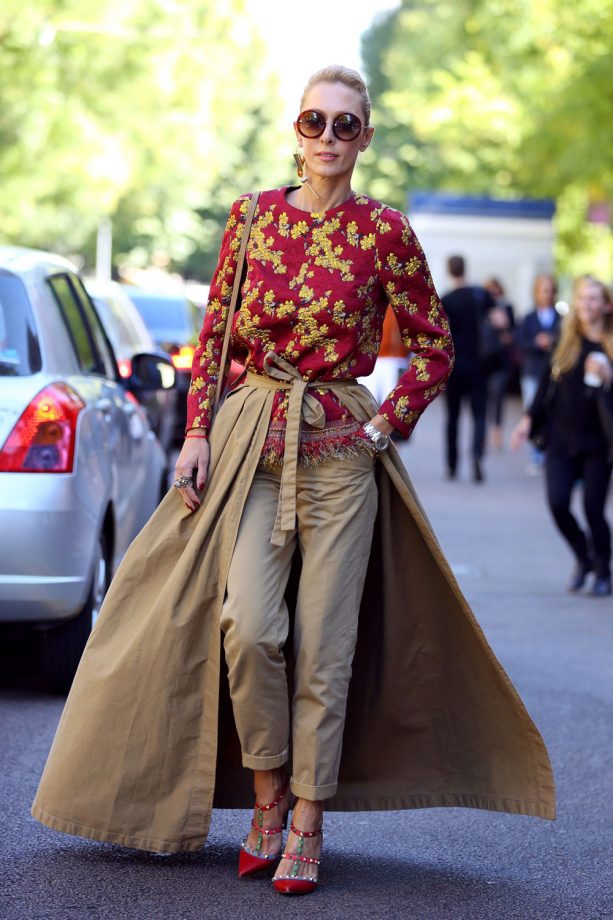 Combing A Wrap Skirt With A Trouser Is Unexpected, But We Love It!