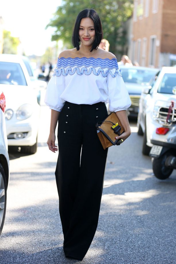 We Are Loving This Baggy Bardot Top And Wide Leg Trouser Combo