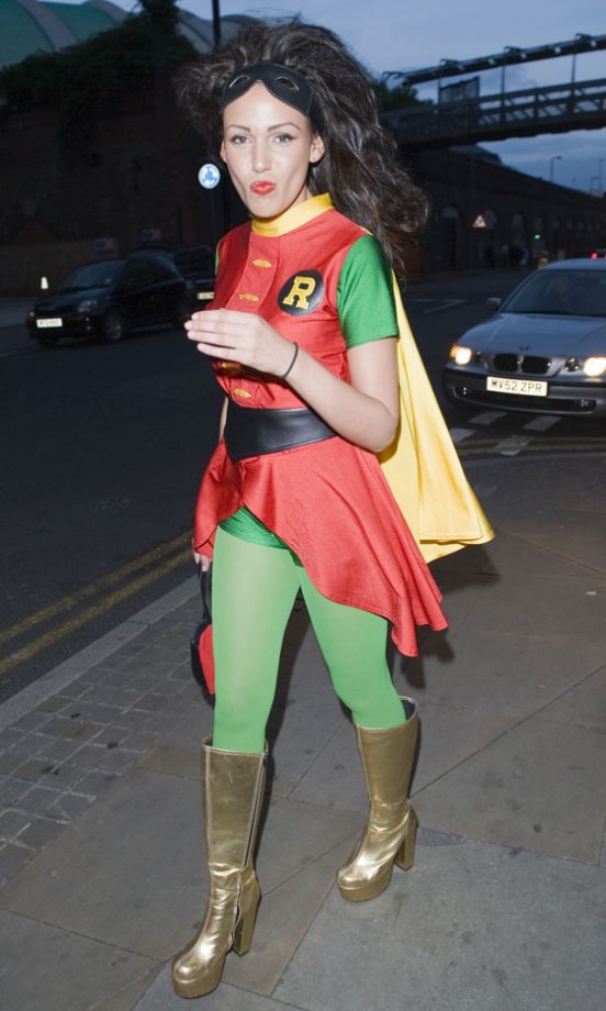 Michelle Keegan As Superhero Robin At Kym Marsh's Fancy Dress 32nd Birthday Party, 2008