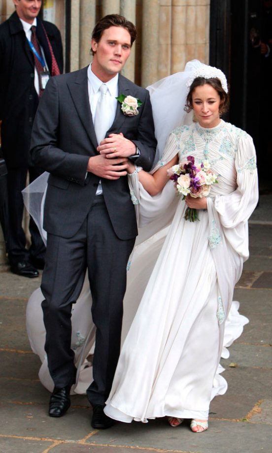 Leah Wood And Her Husband Jack MacDonald Leaving Their Wedding In London, June 2008