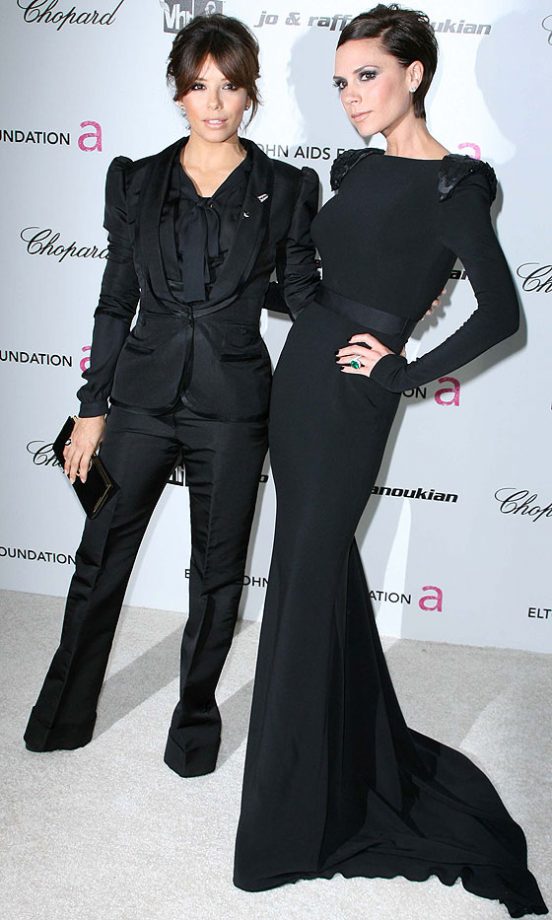 Victoria Beckham With Eva Longoria Parker At The Annual Academy Awards, 2009