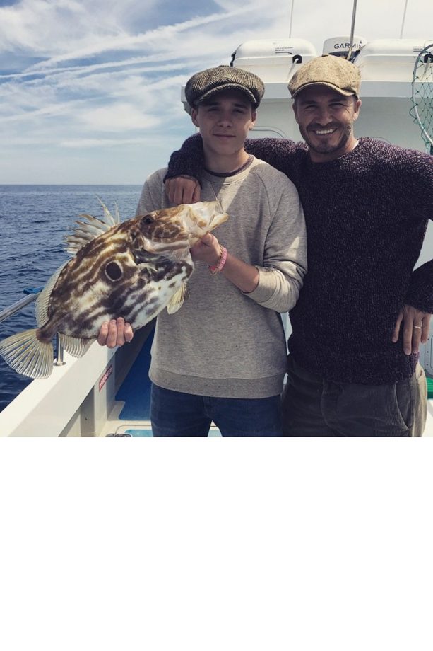 Proud Father And Son Brooklyn And David Beckham Go On Fishing Trip In Devon Together, 2015