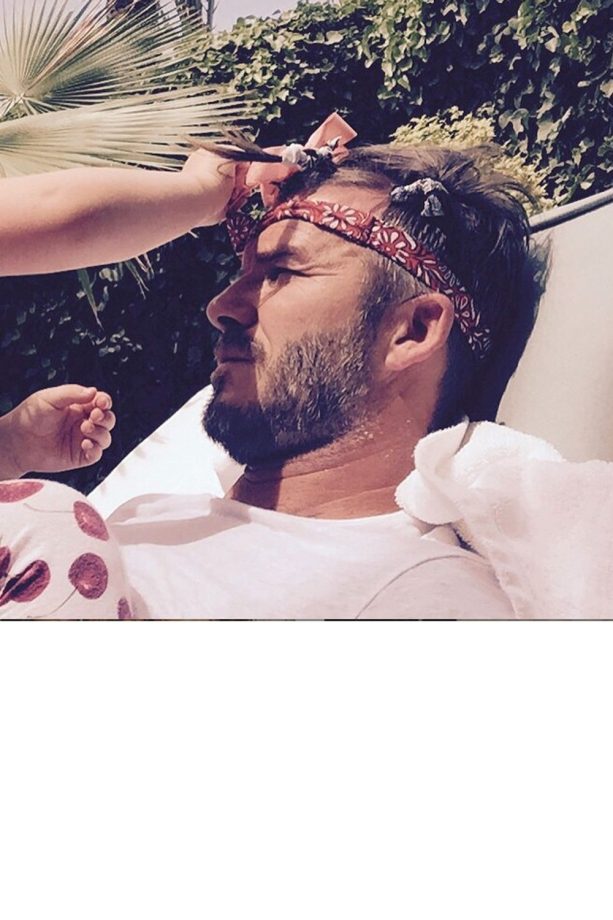 Harper Beckham Plays Dress Up With Daddy David Beckham, 2015