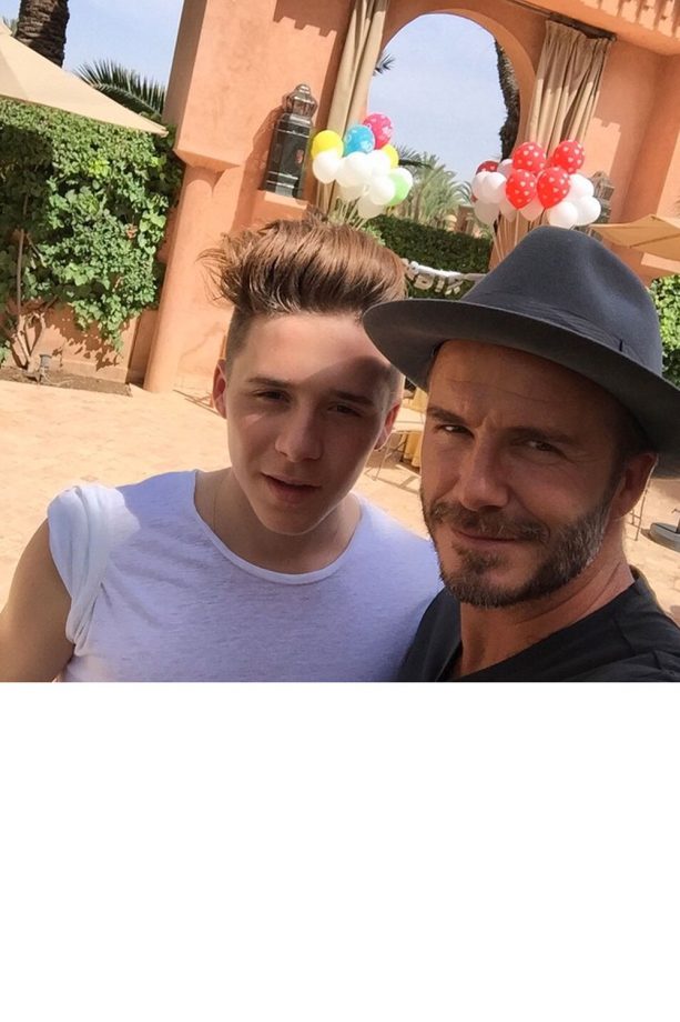 Brooklyn Beckham And David Beckham Celebrate Dad's 40th Birthday In Morocco, 2015
