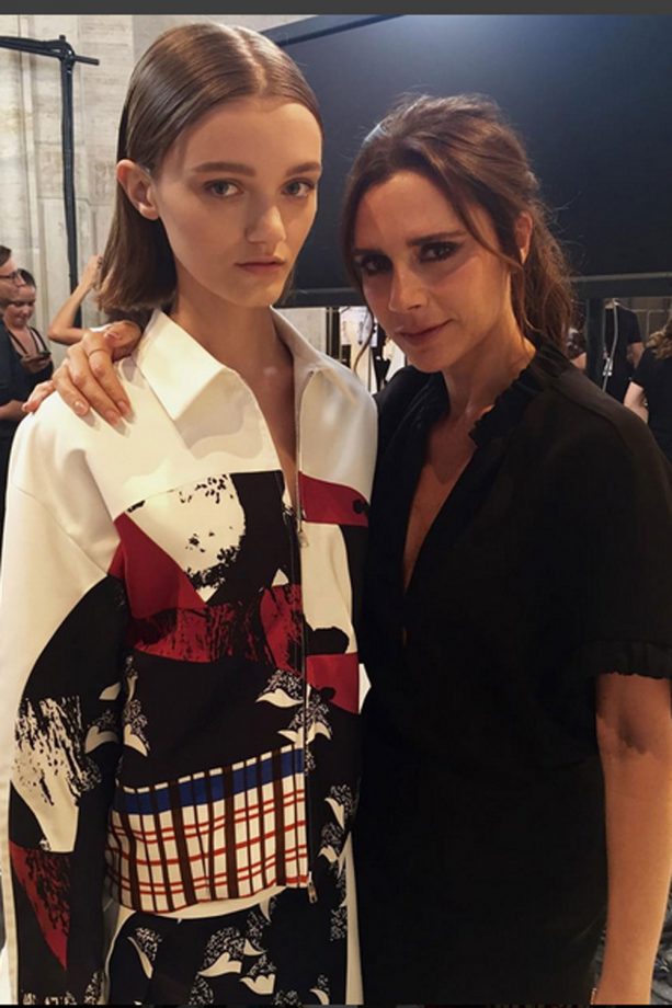 Victoria Beckham Posing Up A Storm With Her Fave Model Peyton Knight