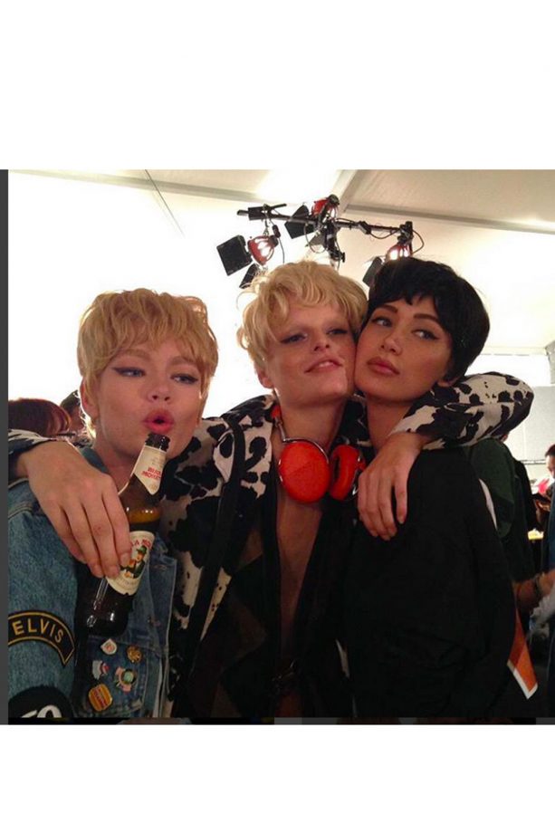 Bella Hadid, Hanne Gaby Odiele And Hollie May Saker Backstage In Cropped Wigs