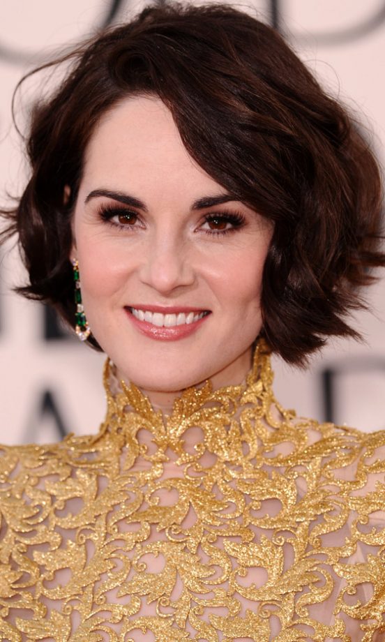 Michelle Dockery's Wavy Hairstyle At The Golden Globes, 2013