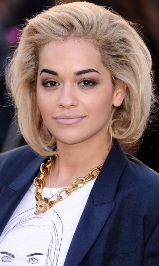 Rita Ora Rocked A Volumptious Bob Hairstyle At The Burberry Prorsum AW13 Show At London Fashion Week, 2013