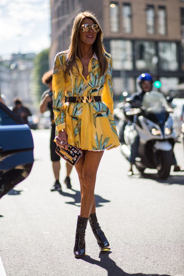 Anna Dello Russo Is All Sunny Yellows For Milan