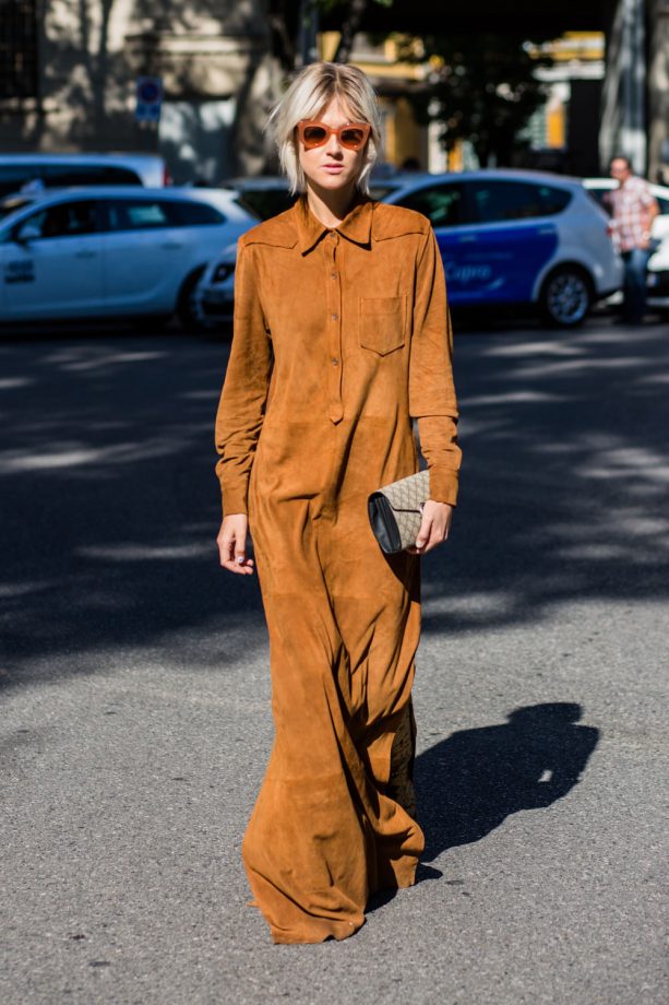 Head To Toe Suede Is A Brave Look