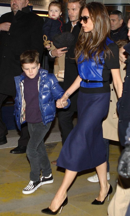 Victoria Beckham With Cruz Beckham In Paris, 2013