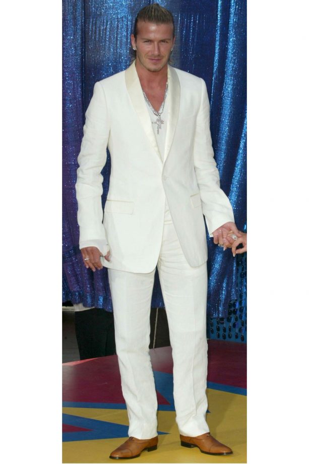 David Beckham With An All White Triple Hit At The MTV Movie Awards, 2003