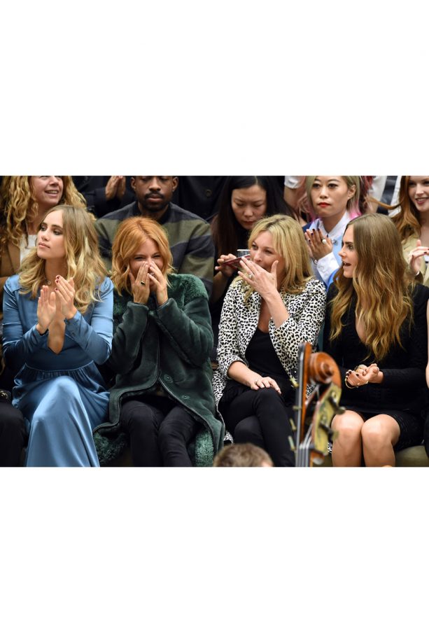 Suki Waterhouse, Sienna Miller, Kate Moss And Cara Delevingne Laughing Up A Storm At The Burberry Show, 2015