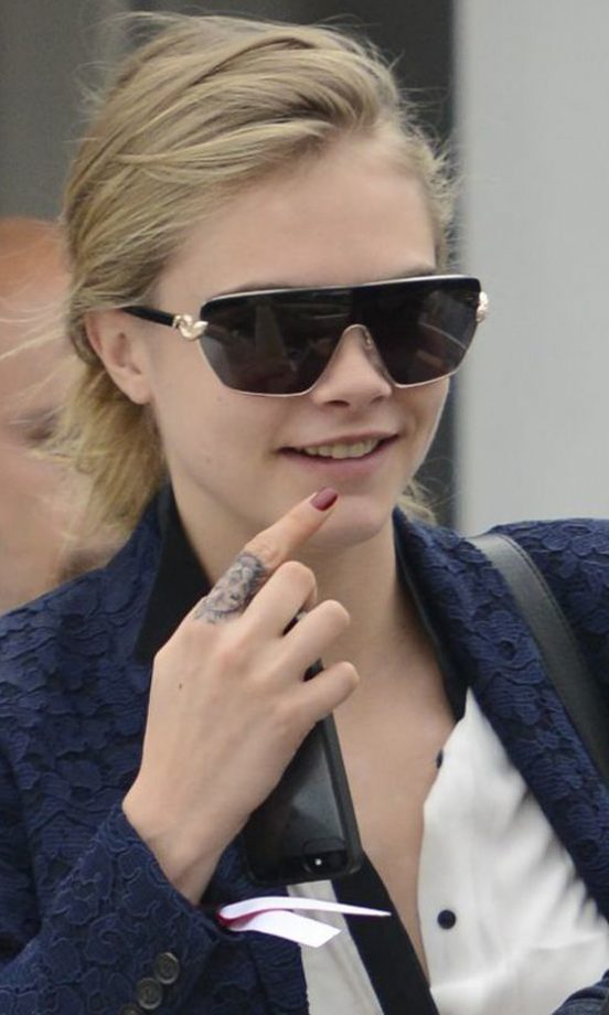 Cara Delevingne's Shaded Lion Tattoo, 2013