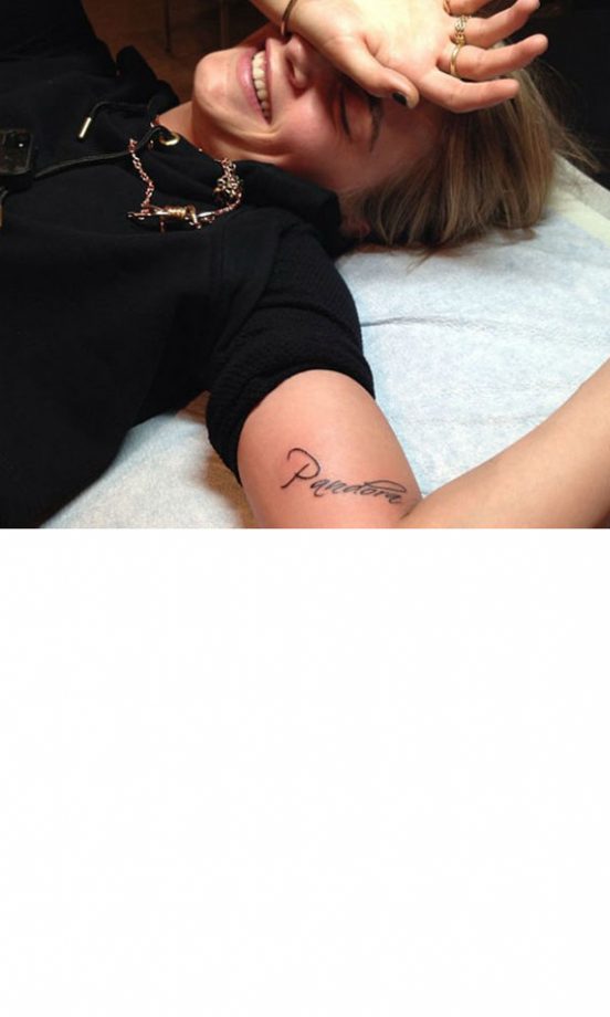 Cara Delevingne's Tribute To Her Mum Tattoo, 2013