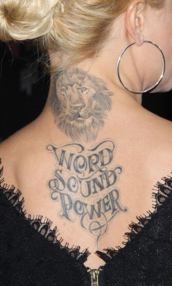 Mena Suvari Wild Lion And 'Word Sound Power' Script, 2010