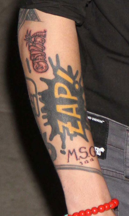 Zayn Malik's Cartoon Zap Splat Tattoo, 2012