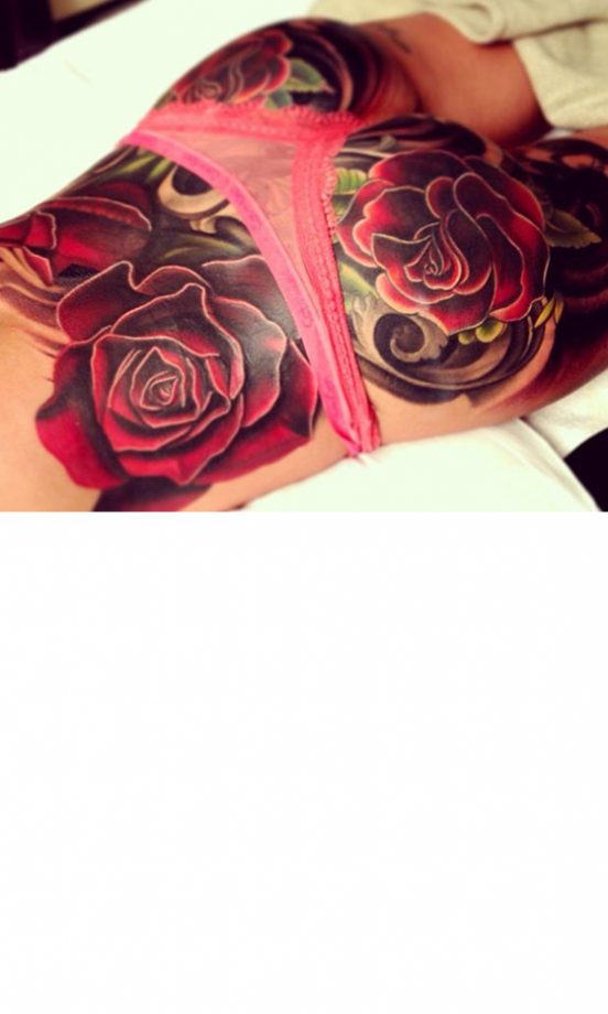 Cheryl Cole's Cheek-Covering Rose Tattoo, 2013
