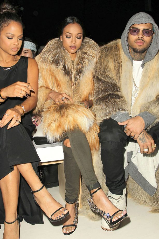 Christina Milian, Karrueche Tran and Chris Brown At Michael Costello, 2015