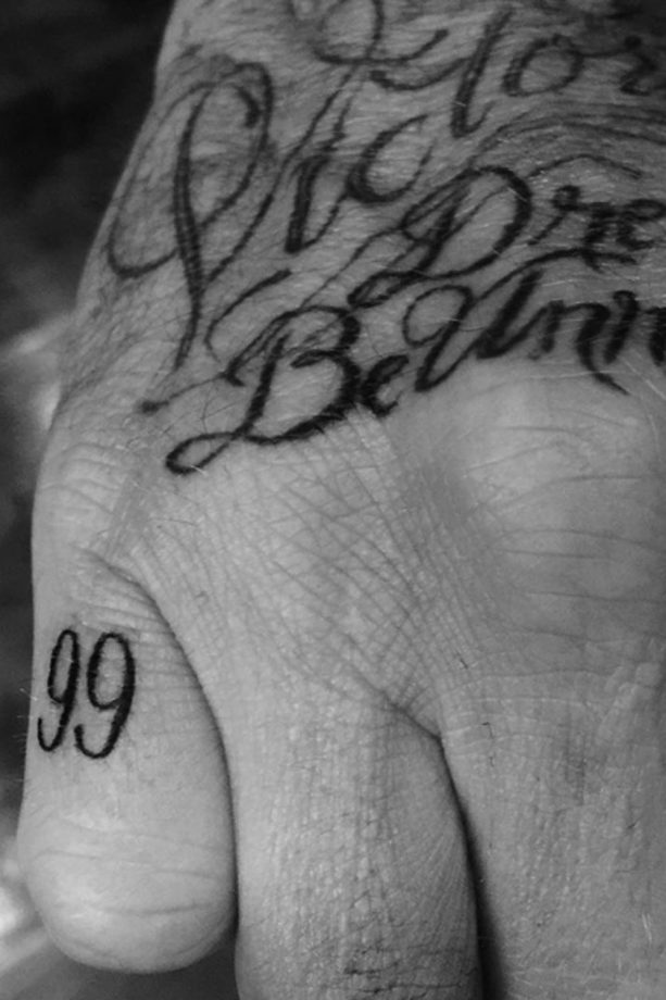 David Beckham Showcases Some Very Meaningful Ink, 2015