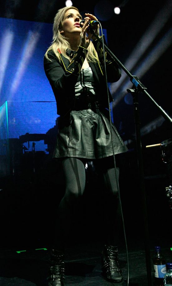 Ellie Goulding Performs In A Cute Leather Skirt, November 2010