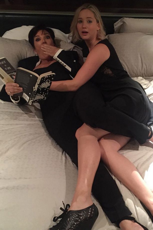 Kris Jenner Posts A Snap Of Her And Jennifer Lawrence In Bed, 2015