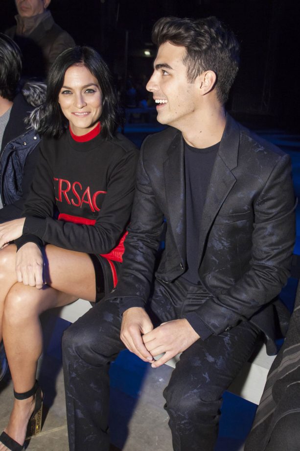Joe Jonas And Leigh Lezark At The Versace Show, 2015