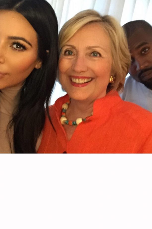 Kanye West Photobombs Kim's Starstruck Selfie With Hillary Clinton, 2015