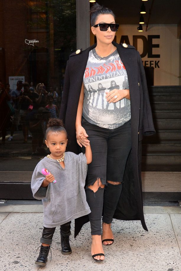 Kim Kardashian And North West Head Out In New York, 2015
