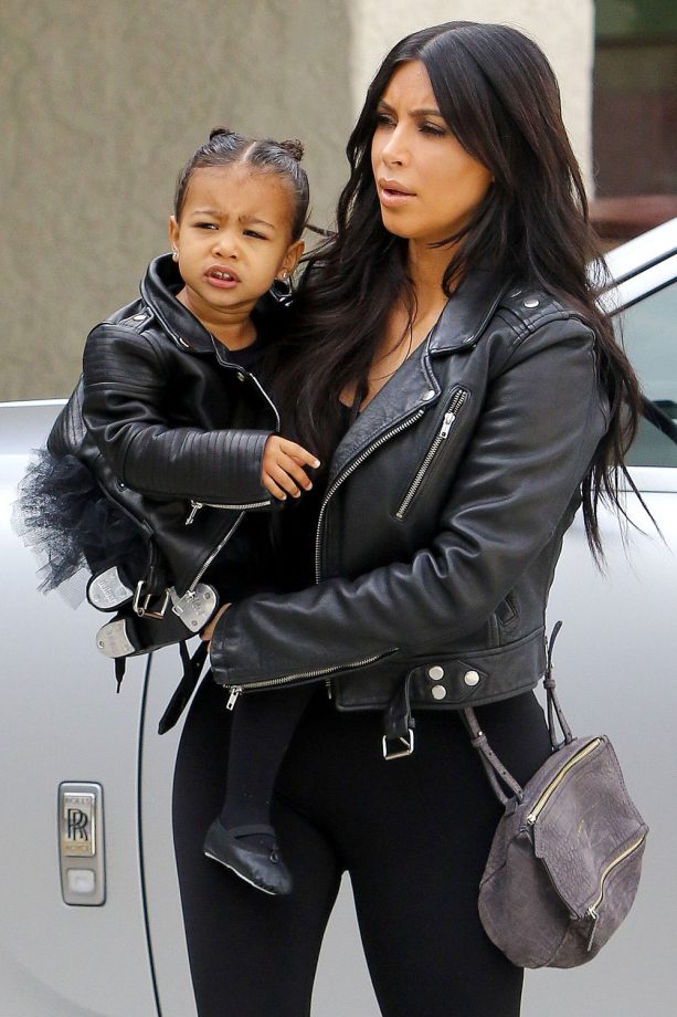 Kim And North Rock Matching Biker Jackets, 2015