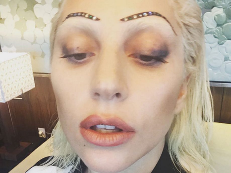 Lady Gaga Experiments With Jewelled Brows, 2015
