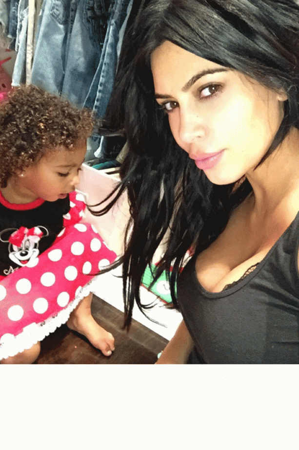 Kim Kardashian Lets North West Rock Her Adorable Natural Curls, 2015