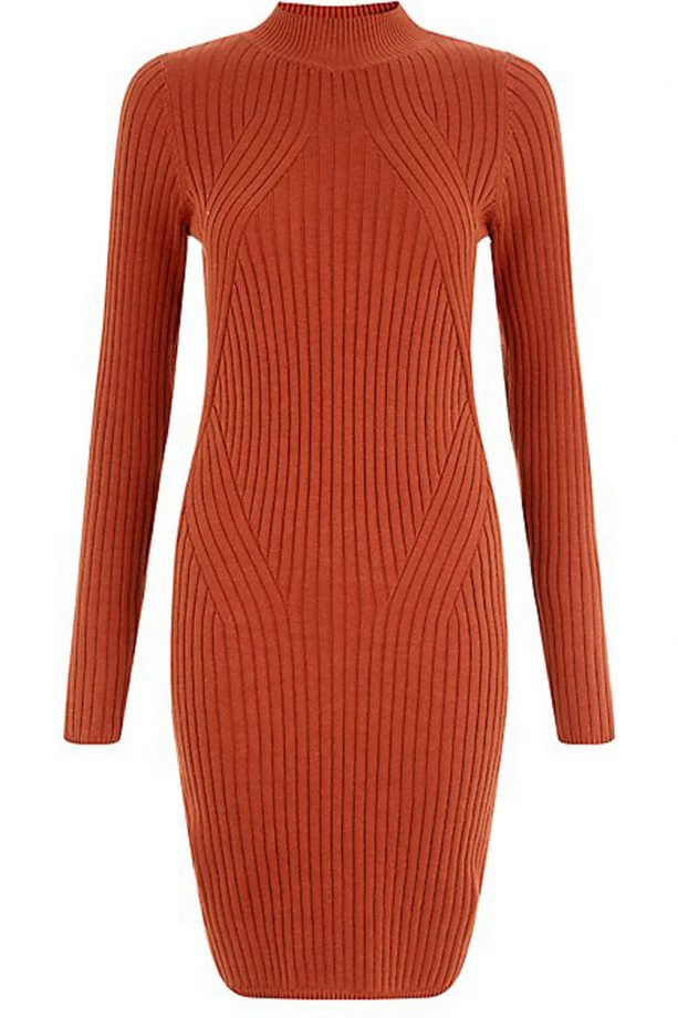 New Look Burnt Orange Knit Dress, £22.99