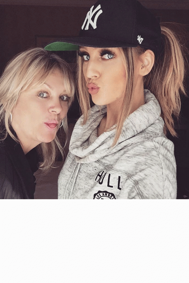 Perrie Edwards Poses For A Pouting Selfie With Her Mum, 2015