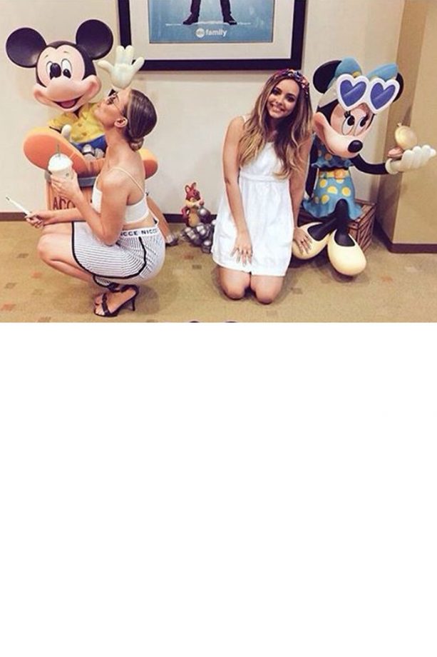 Little Mix's Perrie Edwards and Jade Thirlwall Hang Out With Mickey And Minnie Mouse, 2015