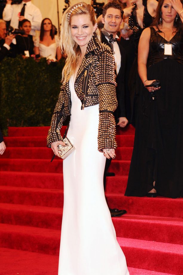 Sienna Miller Wearing Burberry At The Met Gala In New York, 2013