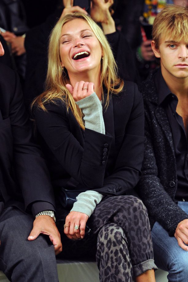 Kate Moss Watches The Topshop Unique Show At London Fashion Week, 2013
