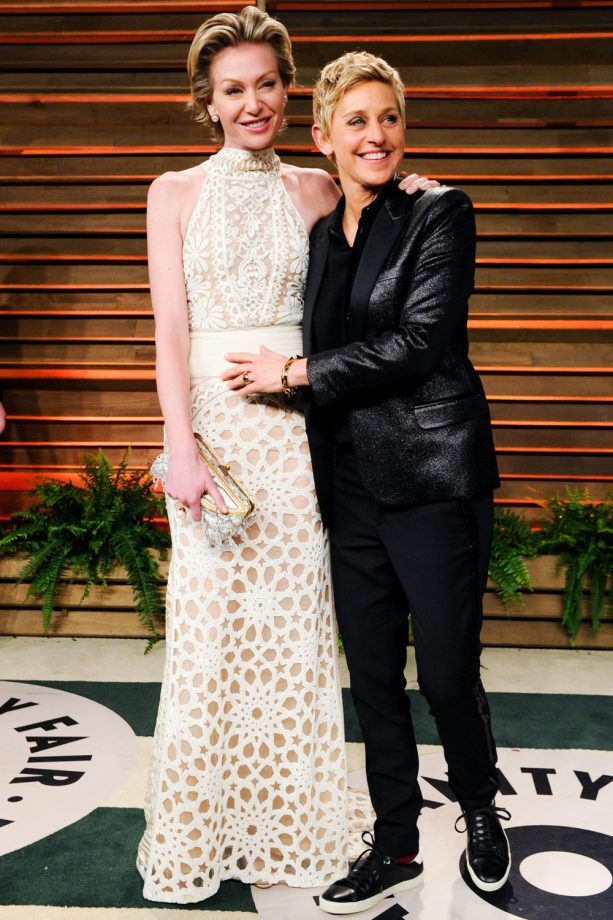 Portia De Rossi And Ellen DeGeneres At The Vanity Fair Oscars Party, 2014