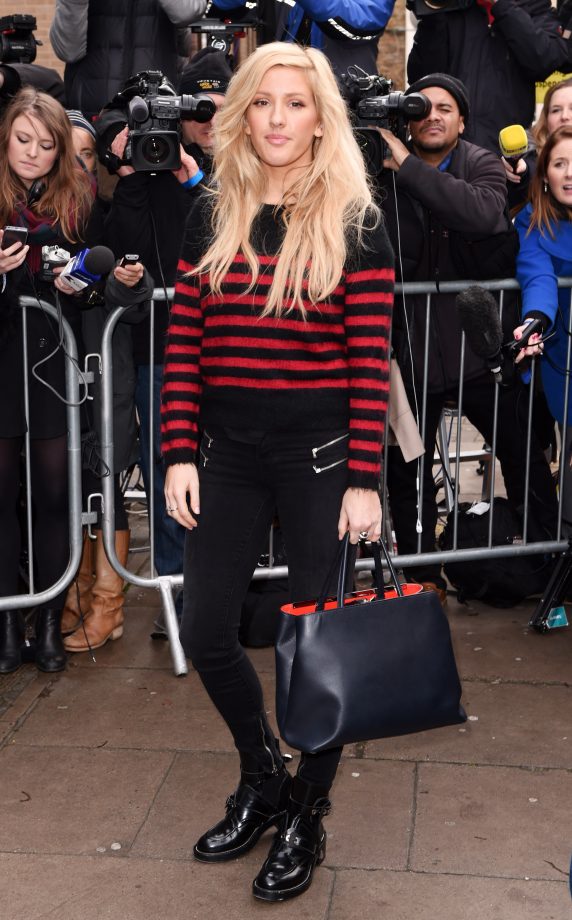 Ellie Goulding Goes Casual To A Recording Of The Band Aid 30 Single In London, 2014