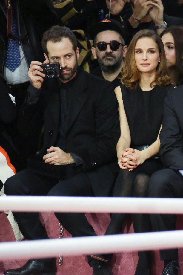 Benjamin Millepied And Natalie Portman Watch The Christian Dior Haute Couture Show At Paris Fashion Week, 2015