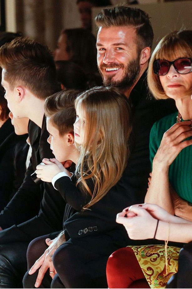 David Beckham And Family Watch Victoria Beckham's Show At New York Fashion Week, 2015