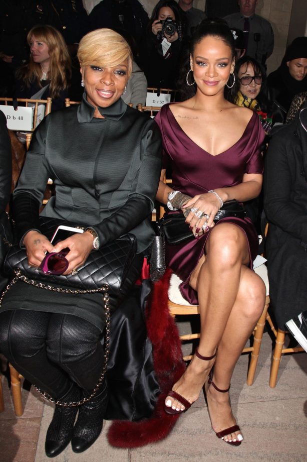 Mary J Blige and Rihanna At The Zac Posen Show, 2015