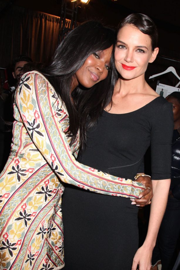 Naomi Campbell and Katie Holmes At The Zac Posen Show, 2015