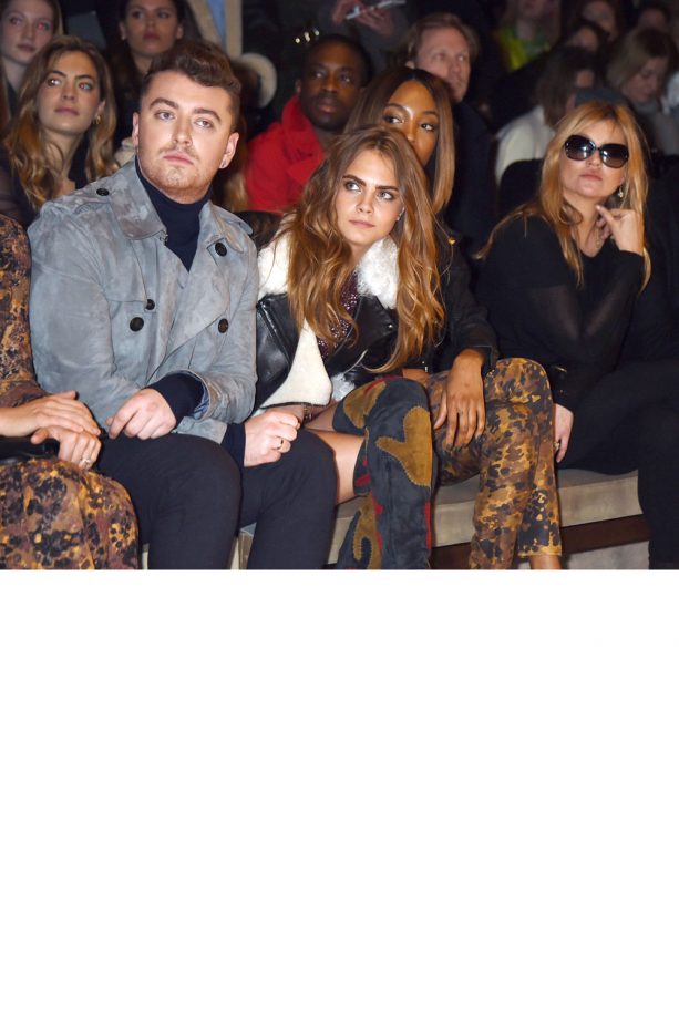 Cara Delevingne And Kate Moss Watch Burberry At London Fashion Week, 2015