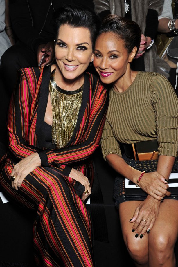 Kris Jenner And Jada Pinkett Smith Front Row At The Balmain Show, 2015