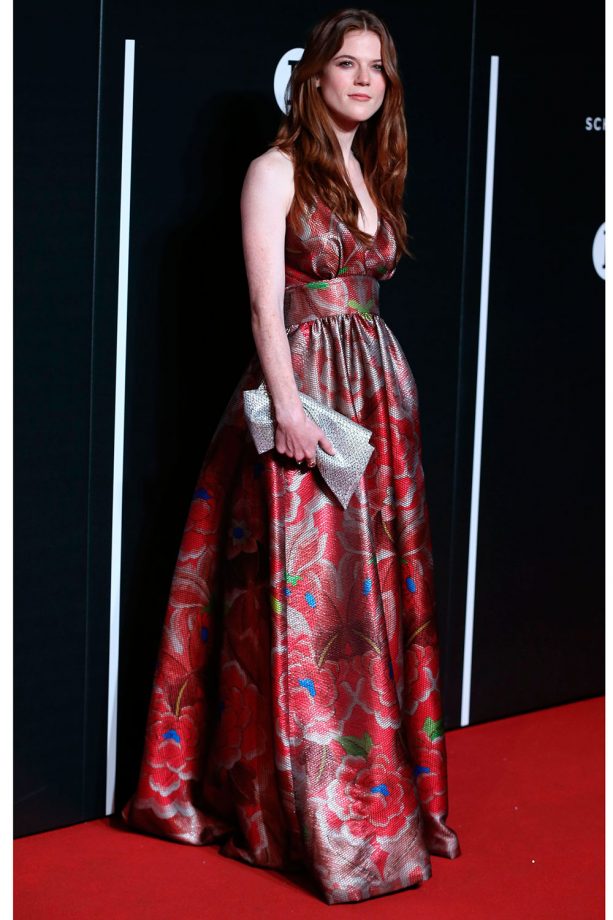 Rose Leslie Looks Stunning In A Floral Temperley Gown At The BFI Luminous Fundraising Gala In London, 2015