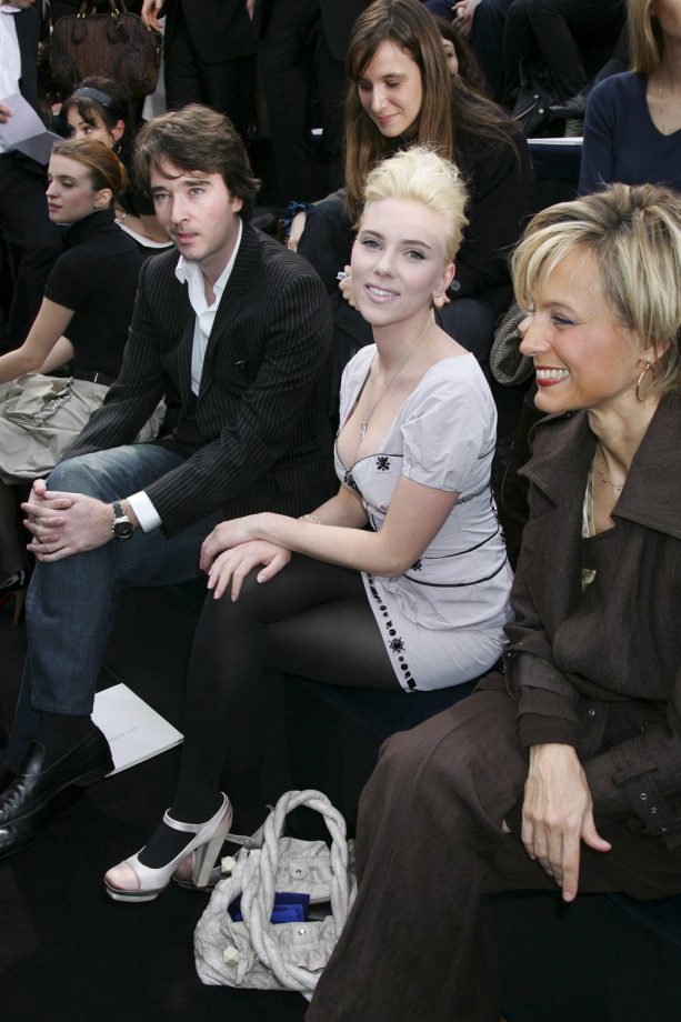 Antoine Arnault And Scarlett Johansson Watch Louis Vuitton At Paris Fashion Week, 2007