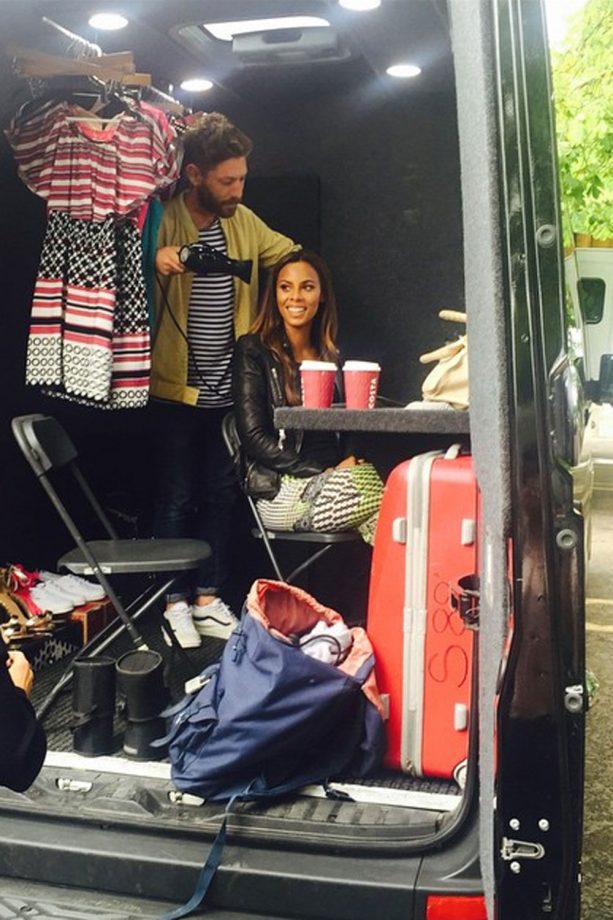 Rochelle Humes Gets Ready In A Rather Interesting Location, 2015
