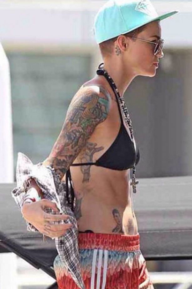 Ruby Rose Rocks A Black Bikini In Ibiza, 2015